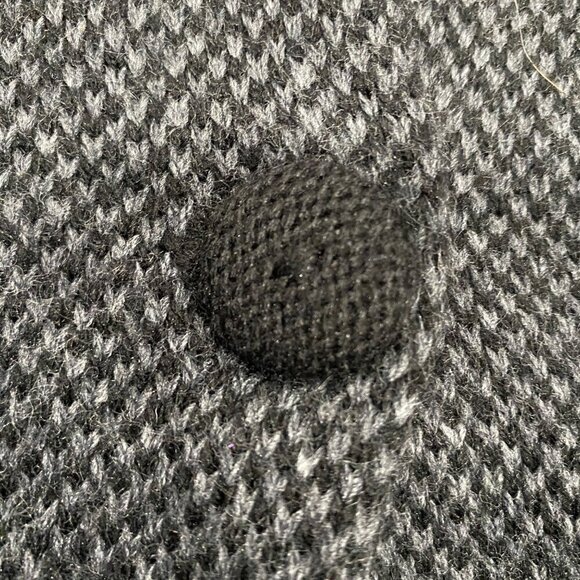 American South Side alpaca wool poncho herringbone charcoal gray OS neutral cozy - Picture 5 of 10